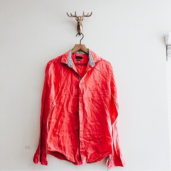 Zara Other - ZARA Men’s Salmon Dress Shirt Size Medium